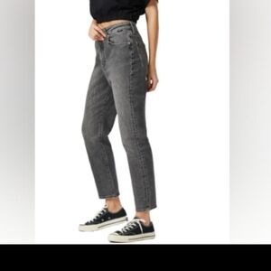 Zara washed grey high rise denim Tapered jeans size US6